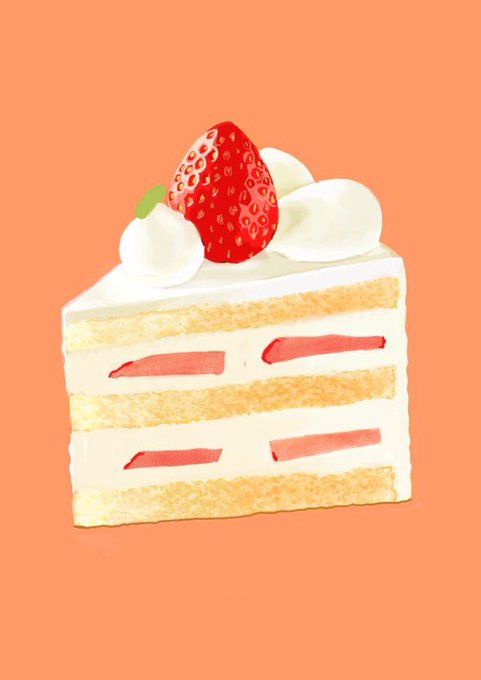 「simple background strawberry shortcake」 illustration images(Latest)｜4pages