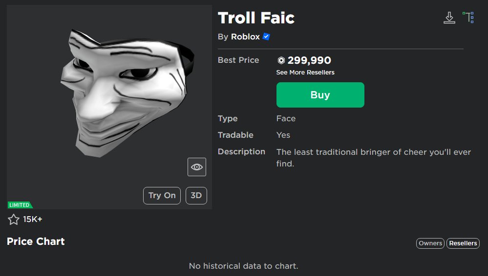 Roblox Trading News on X: New Limited, Troll Faic Link: https