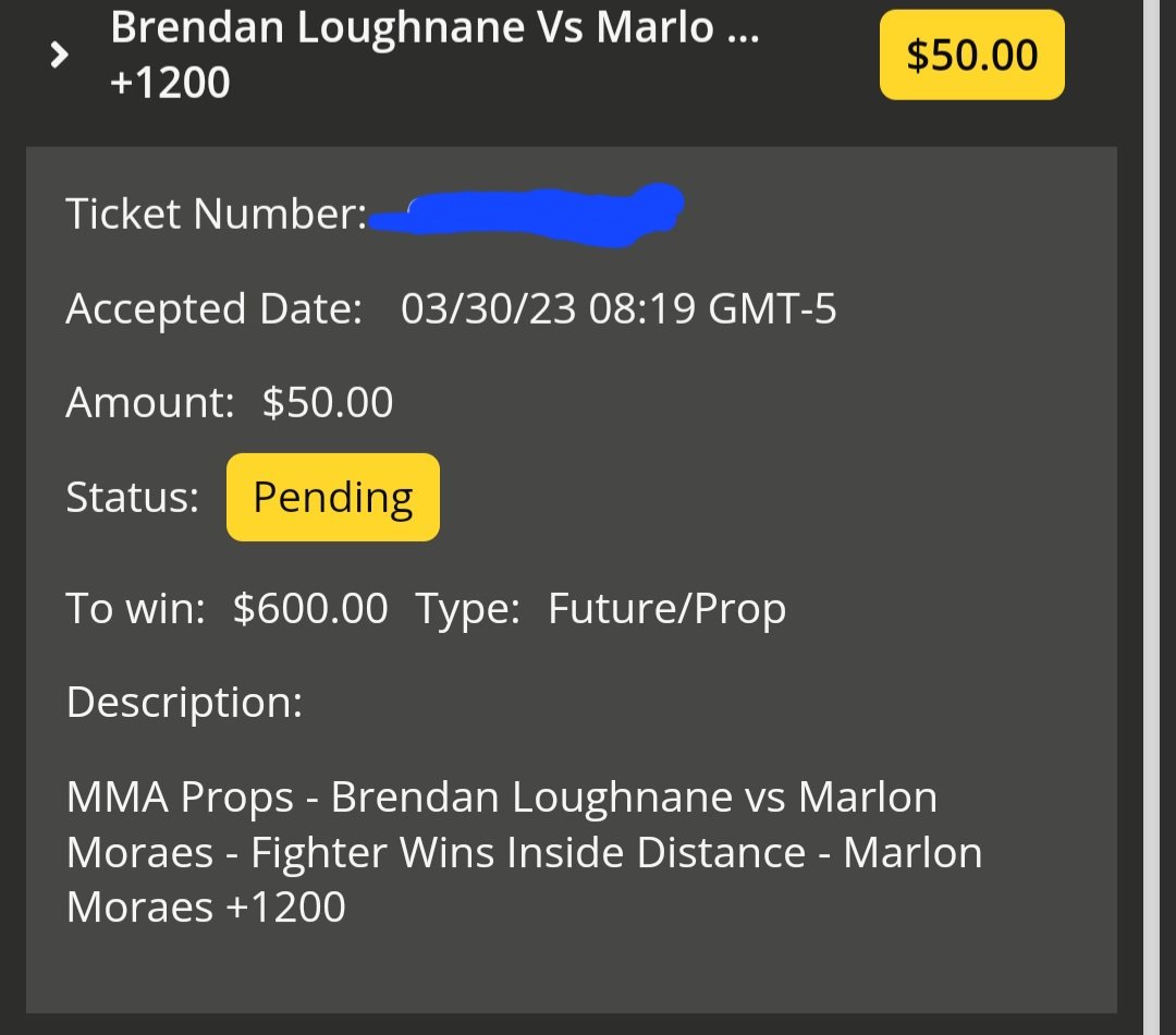 TexasMMA07's tweet image. #PFL1 plays so far:

1u Hendricks +131
0.5u Santos SC/NA +250
0.5u Santos ITD +400
0.5u Santos +170
0.5u Marlon ITD +1200

I'll end up with a few more spots and will post them when I do.

Moraes slip added for clarity since the odds have gone down, it likely doesn't hit though.
