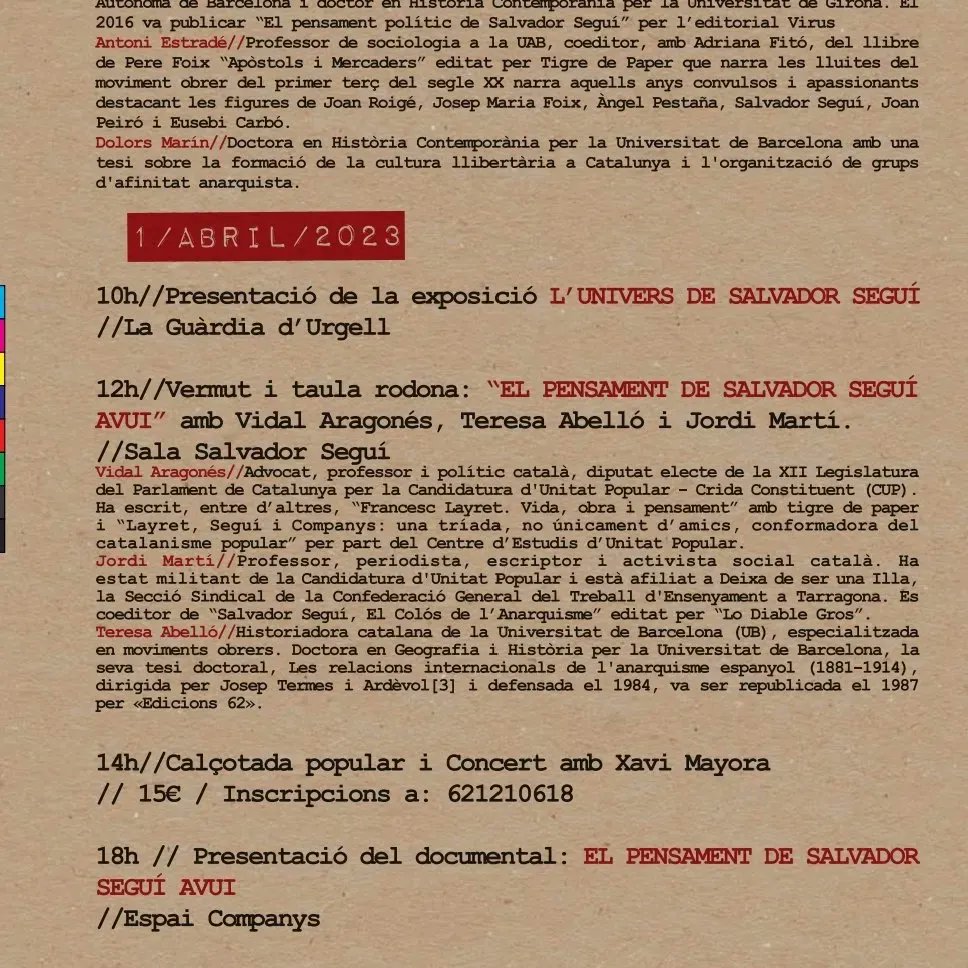 CGT's tweet image. Jornada en torno a Salvador #Seguí en Tornabous. Entre otras actividades, habrá una mesa con la participación de Teresa Abelló, @jordimartifont_  y
@VidalAragones y se presentará la exposición "El Universo de Salvador Seguí".
#centenarisegui