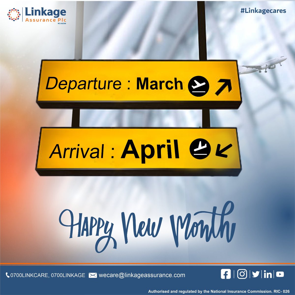 LinkageNg's tweet photo. May this new month usher you into unlimited happiness and beautiful memories.
Have a great one!
#HappyNewMonth #April #Newgoals #Joy #Happiness #Achievement #Gratefulheart #LinkageAt32 #Lagos #Lekki #Nigeria #Linkagecares #Protectionthatcounts https://t.co/yiczW1EeaV