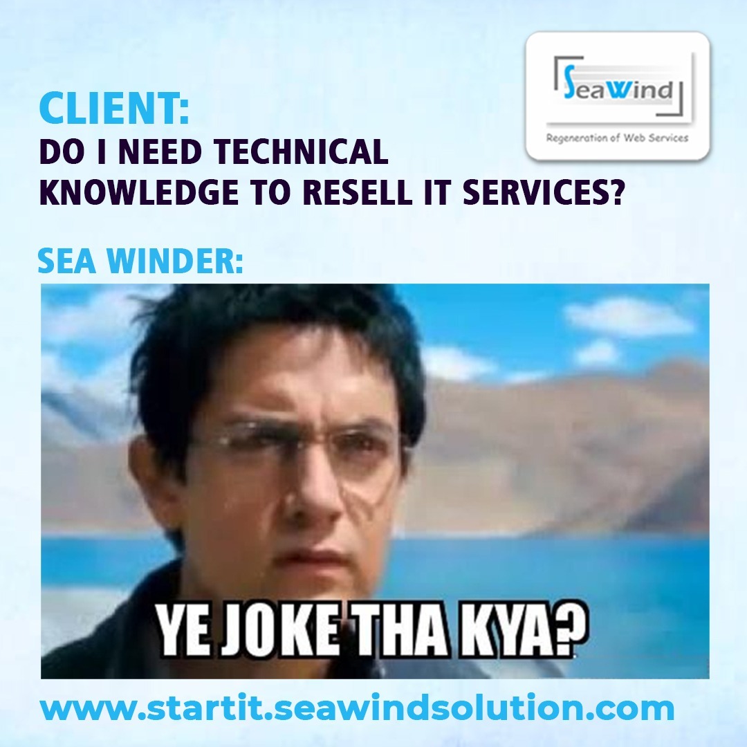 seawindsolution's tweet image. ➡𝐂𝐋𝐈𝐄𝐍𝐓: DO I NEED TECHNICAL KNOWLEDGE TO RESELL IT SERVICES❓

😇𝐒𝐄𝐀𝐖𝐈𝐍𝐃𝐄𝐑𝐒: YEH JOKE THA KYA ⁉️

Visit:  startit.seawindsolution.com ​​ 

𝐂𝐚𝐥𝐥 𝐎𝐮𝐫 𝐒𝐚𝐥𝐞𝐬 𝐓𝐞𝐚𝐦
📞 +𝟗𝟏 𝟖𝟏𝟒𝟏𝟖𝟖𝟕𝟐𝟖𝟓
📞 +𝟗𝟏 𝟖𝟏𝟒𝟏𝟖𝟖𝟕𝟐𝟖𝟕

#StartIt #startupbusiness