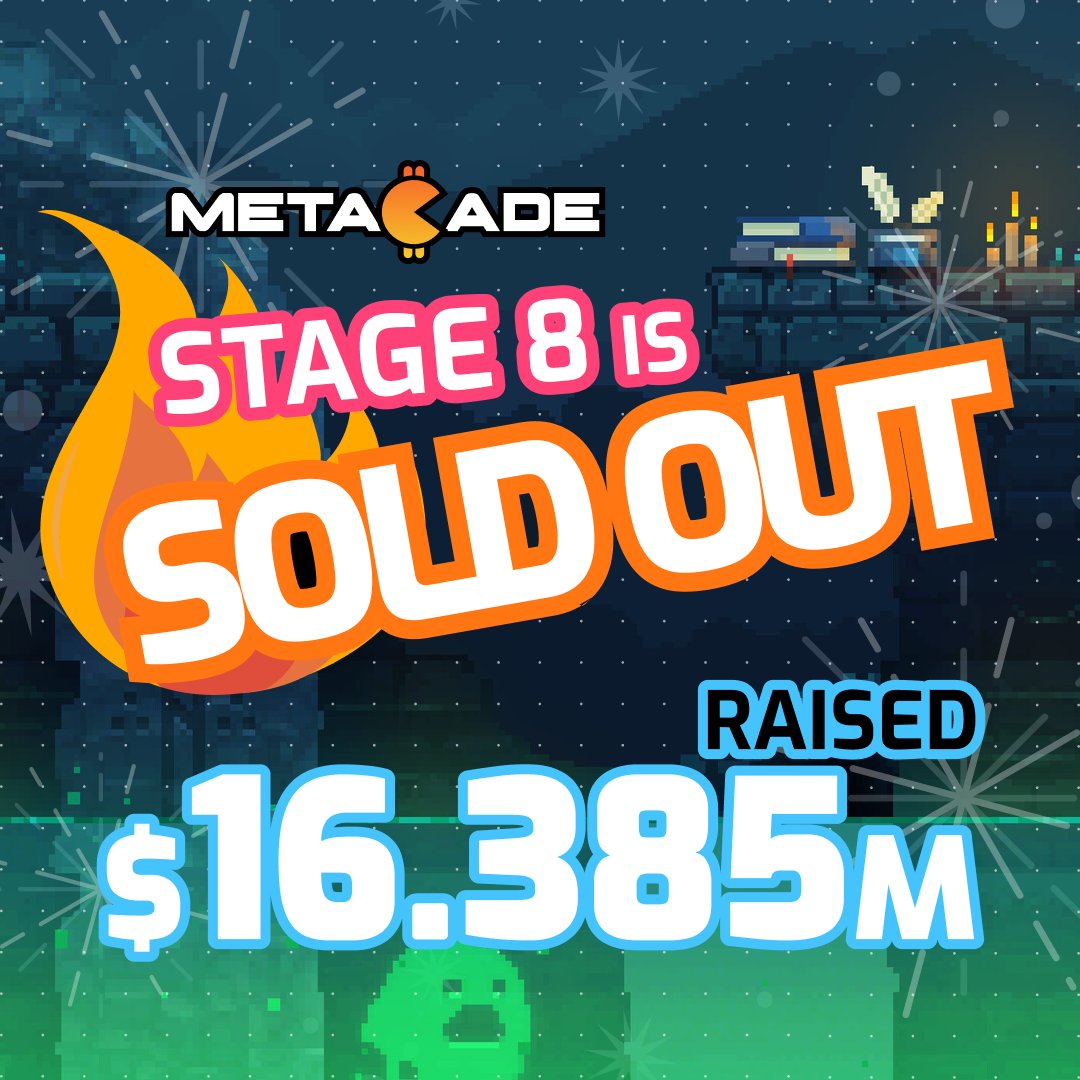 🎉🚨METACADE PRESALE IS OFFICIALLY SOLD OUT🚨🎉 

$1️⃣6️⃣,3️⃣8️⃣5️⃣,0️⃣0️⃣0️⃣ RAISED BY OUR AMAZING COMMUNITY🎉  

Congratulations #Metacaders and everyone at #Metacade🚀  Things are getting exciting now🔥