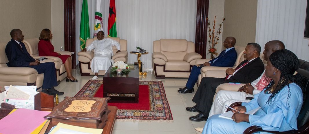 Courtesy visit to H.E. Umaro Embaló, Pres. Rep. of Guiné-Bissau &amp; Chair of ECOWAS Authority of Heads of State and Gov. An opportunity to brief the highest authority on Reg. Stabilization Fund’s investments and operationalization of the National Early Warning Centre in the country