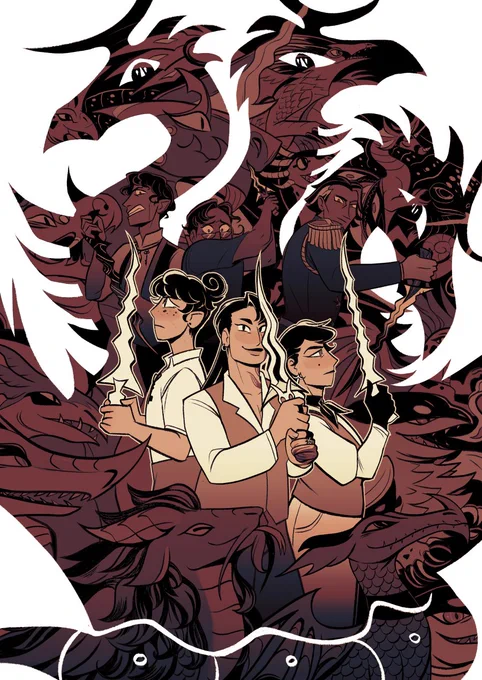 Another art share... For #TransDayOfVisibility I wanna highlight my graphic novel project, The Three Beasts! 2/3 of my MCs are young Filipino &amp; trans dragon tamers ... who have to choose between their own happiness and their fathers' wishes/family legacies... hmmmm 