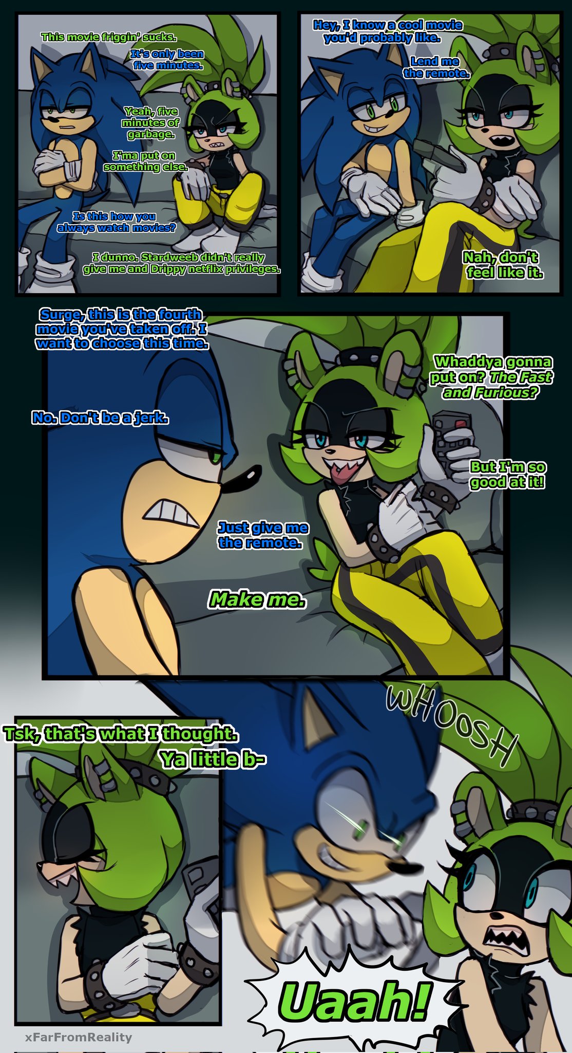 Percy C: on X: My first Sonurge comic!!! Yes, I love the fighting over the  remote cliche what can I say 💚 💙 Sorry if it looks all over the place.  Read