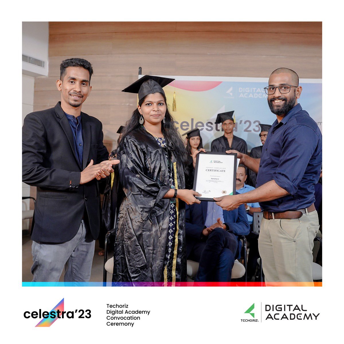 RkNadapuram's tweet photo. The Techoriz Digital Academy held its convocation ceremony on Friday, 17th March, to honor 12 students who had completed their Diploma and Advanced Diploma in Digital Marketing. The highlight of the event was the award of diplomas and advanced diplomas to the 12 students https://t.co/xUwCsI2iW8