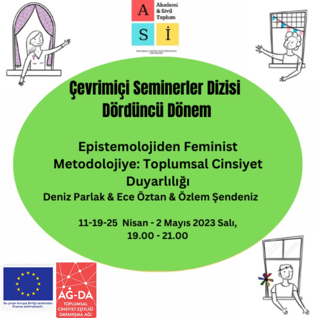 Dördüncü Dönem seminerlerimizden “Epistomolojiden Feminist Metodolojiye: Toplumsal Cinsiyet Duyarlılığı”  seminerine toplumsal cinsiyet alanında faaliyet gösteren STÖ’lerin üye ve gönüllüleri başvurabilir. 
Kayıt için formu doldurun: ag-da.org/form/view.php?…