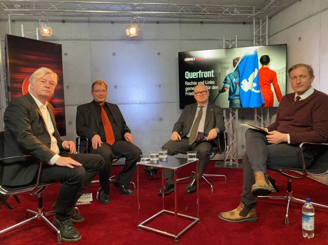 💥"Querfront – Können Rechte und Linke gemeinsam die Kriegstreiber stoppen?"💥HEUTE 12 Uhr COMPACT-Diskussionsrunde
Mit Anselm Lenz ("Demokratischer Widerstand"),Oliver Kirchner Fraktionsvorsitzeder der AfD Sachsen-Anhalt), Manfred Kleine Hartlage(Autor)
youtube.com/@COMPACTTV