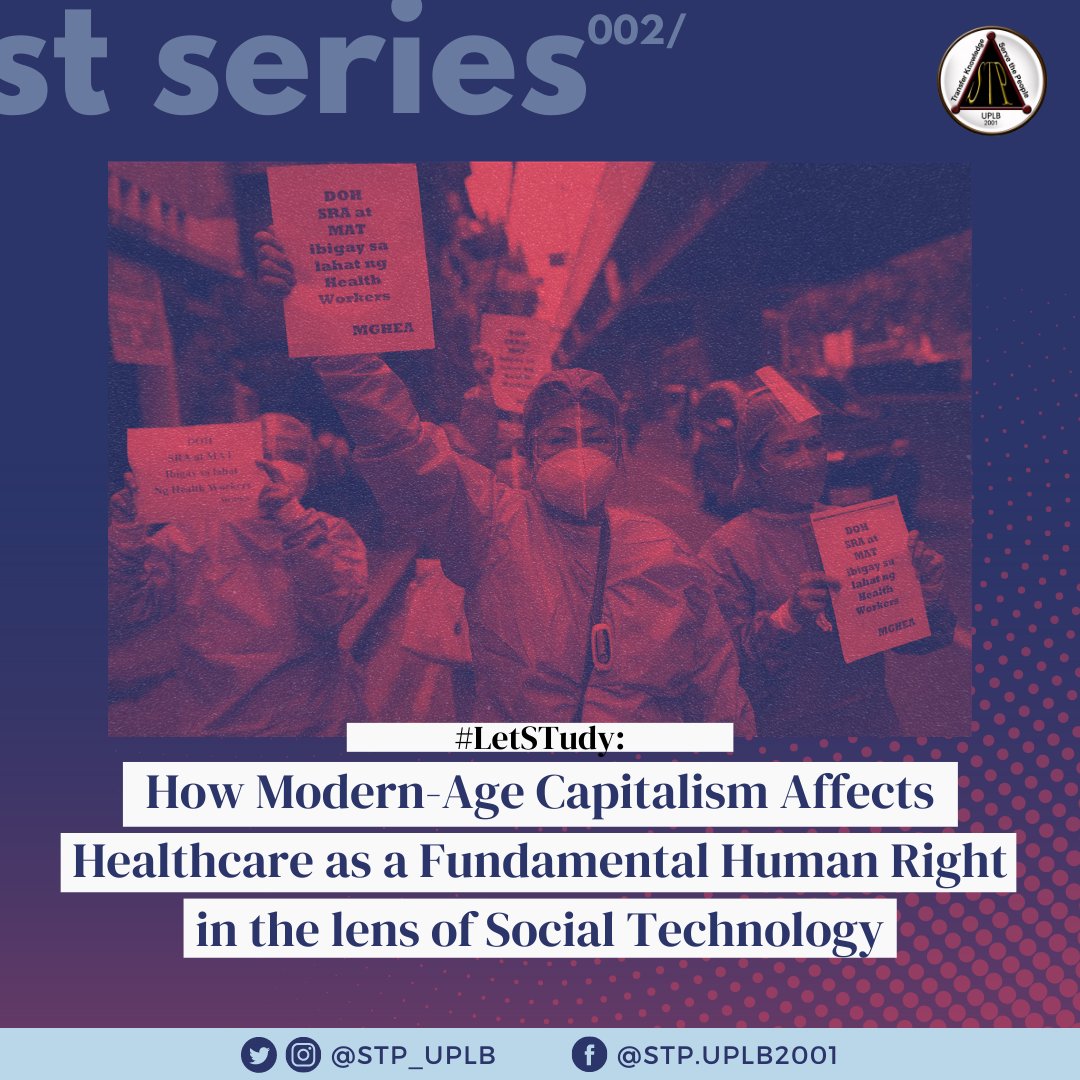 STP_UPLB's tweet photo. #LetSTudy: How Modern-Age Capitalism Affects Healthcare as a Fundamental Human Right in the lens of Social Technology

#LetSTudy #HealthforAll #WHO75 https://t.co/hAZ2MSbMA4