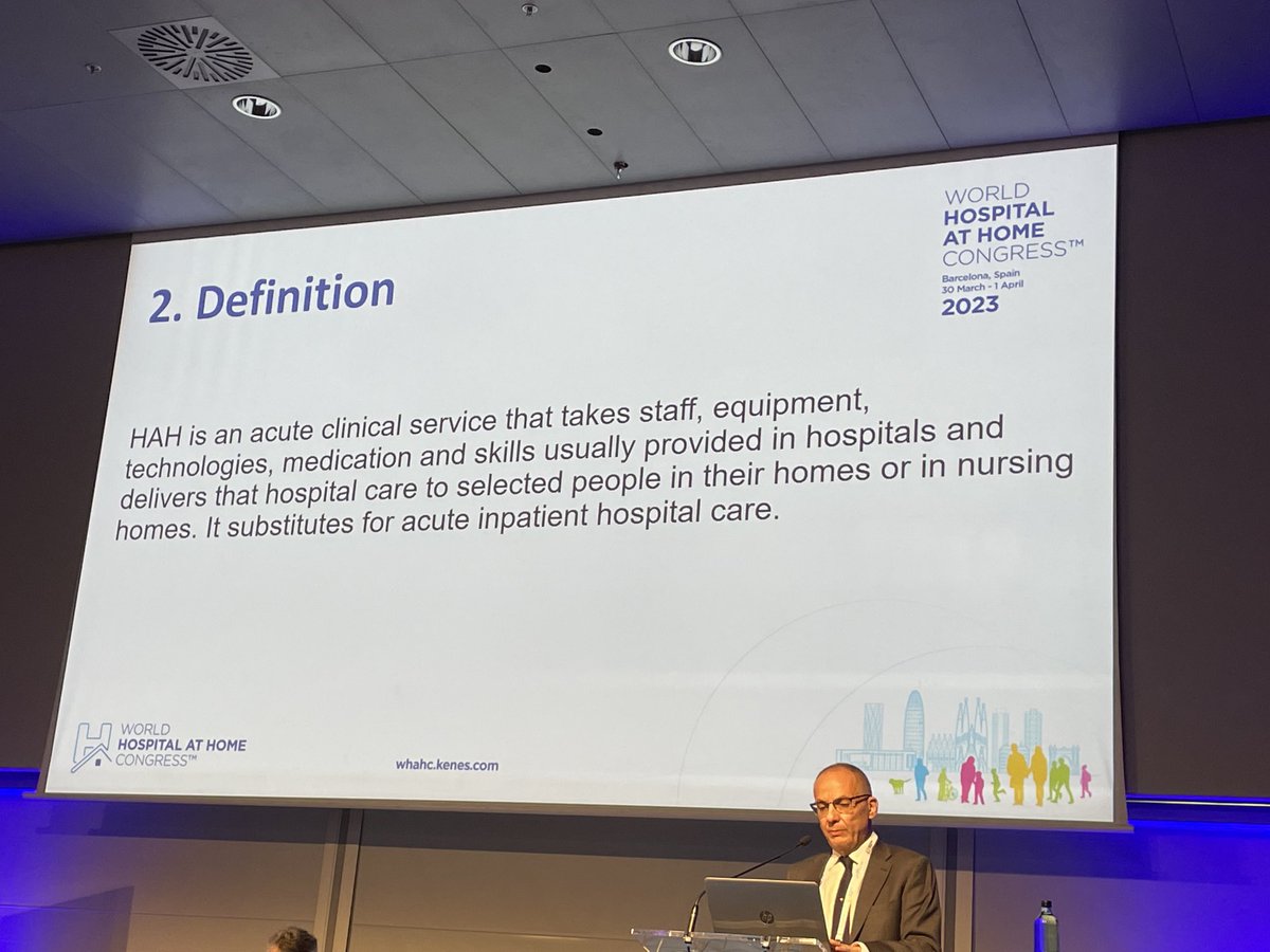 Strong case presented at #WHAHC23 to agree a common definition of #HospitalAtHome #HaH. ⁦UK participants at this international conference agree ⁦<a href="/NHSEngland/">NHS England</a>⁩ should drop the term virtual ward.