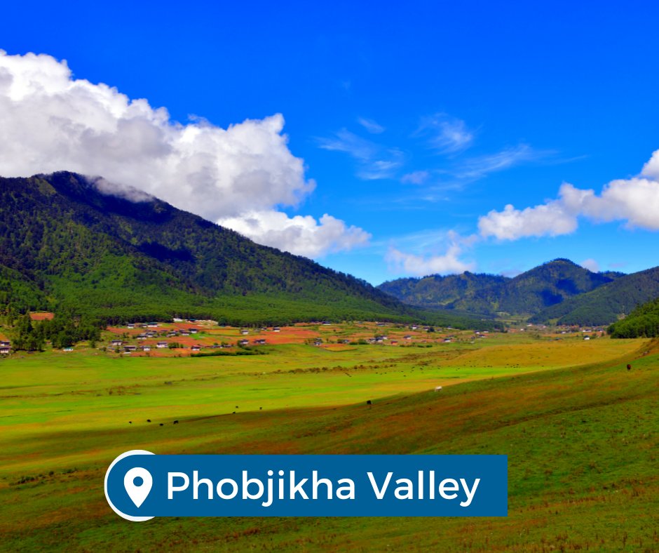 planmytourindia's tweet photo. #Bhutan has its own unique culture, scenery, and attractions, and it is a hilltop🗻 town situated at the centre of South Asia; hence known to be the heart❤️ of the Himalayan Kingdom⛰️. 

#Bumthang #ParoValley #phobjikhavalley🏞#TravelIndia #HaaDzongkhag #Bhutanbelieve https://t.co/RqGhR4sH13