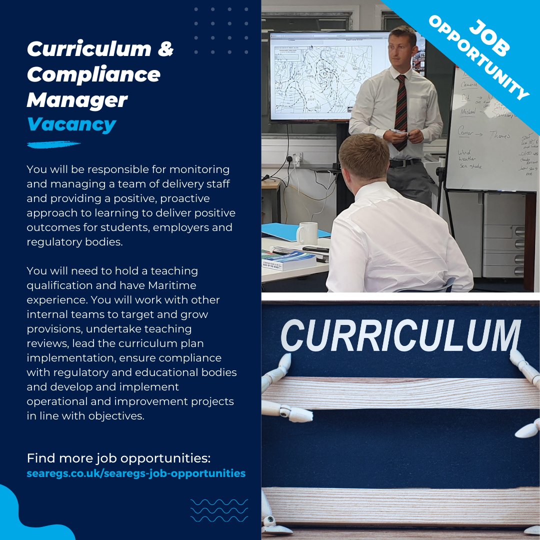 Find out about more job opportunities:
searegs.co.uk/searegs-job-op…

#boat #boating #maritime #hire #workboat #sea #jobopportunities #recruitment #onthewater