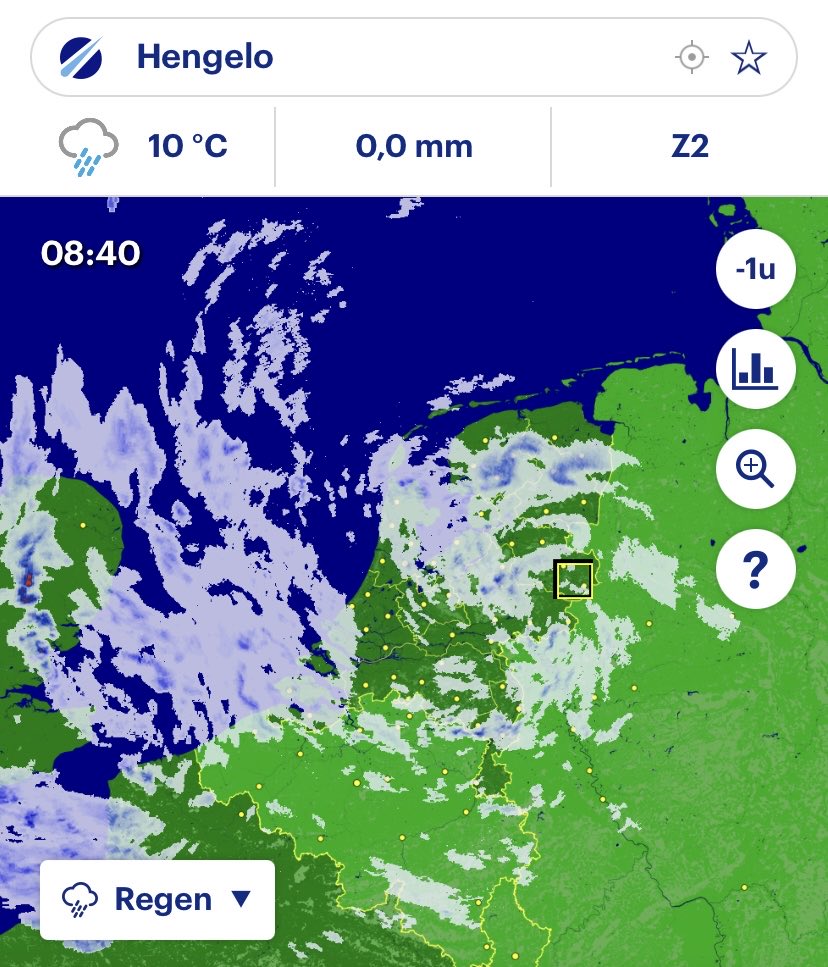 My picture of today. Een kletsnatte zaterdag 1 april. Maar hier is het droog. Nu draait alles om Hengelo. 😀