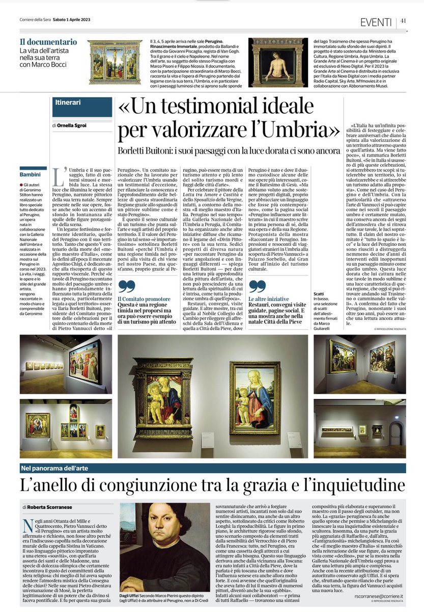 Perugino, il pittore che parlava a tutti

<a href="/Corriere/">Corriere della Sera</a> 
<a href="/MadameSwann/">Roberta Scorranese</a> 

<a href="/GalleriaNazUmbr/">GallNazionaleUmbria</a> 
@MarcoPierini5 
<a href="/ilaborletti/">Ilaria Borletti 🇮🇹🇪🇺</a> 
<a href="/luca_melloni/">uncretinopienodiidee</a> 
<a href="/anninacats/">Anna Defrancesco</a>