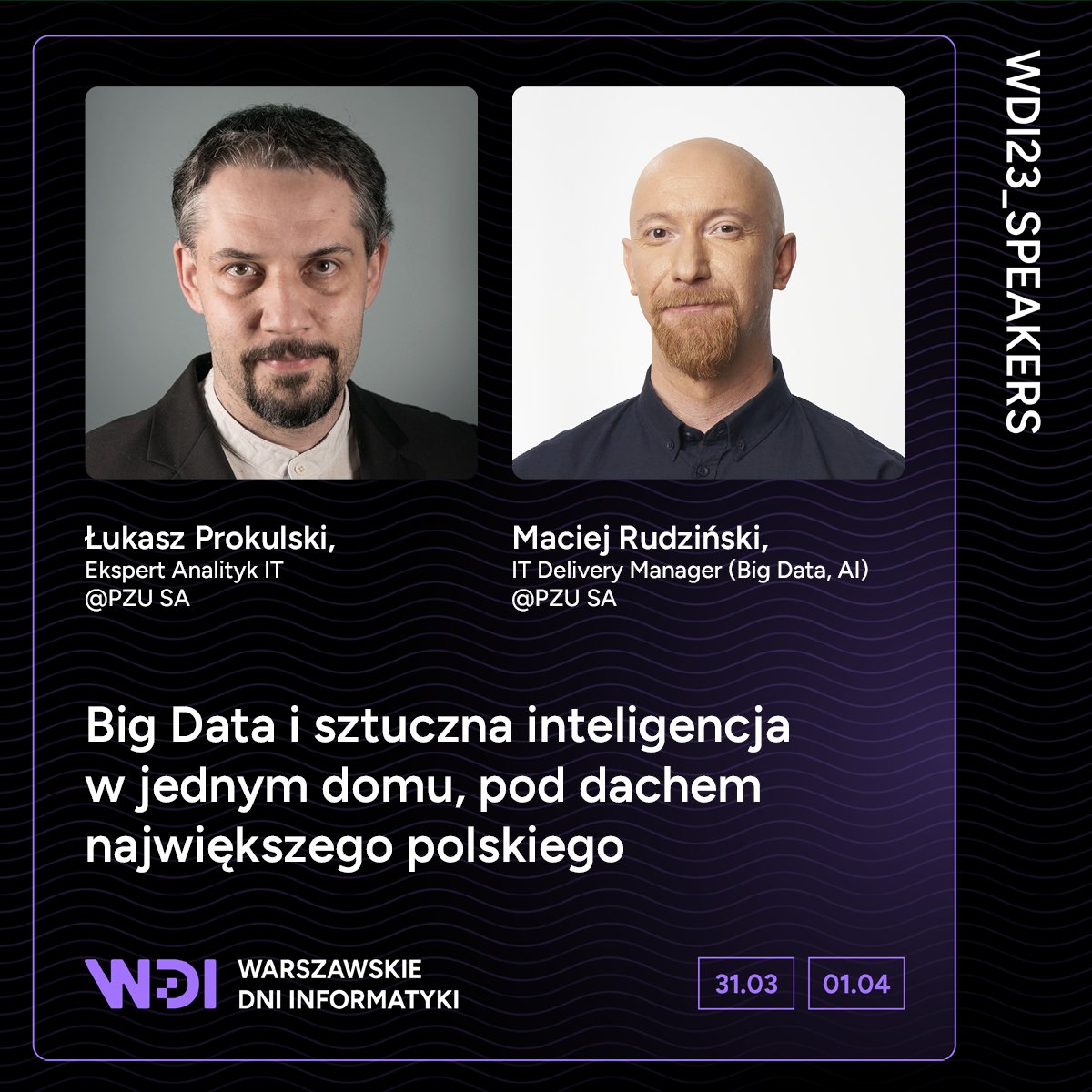 Razem z moim szefem opowiadamy dzisiaj w ramach #WDI2023 o tym jak zbudowaliśmy zespół Big Data &amp; AI.

Kombatanckich wspomnień będzie jednak niewiele, więcej będzie o tym jakie projekty realizujemy i jak one działają na poziomie architektury.

Dzisiaj, około 12:40 na #PW i online