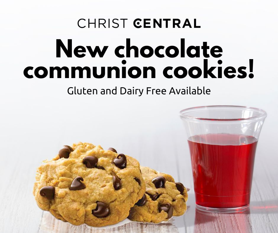 Insta:instagram.com/p/CqfDsrtoCNP/ // Enjoy chocolate?  Then we have some amazing news!  Chocolate communion cookies are coming to Christ Central! 
(Gluten and dairy free versions available.)