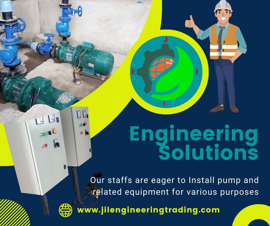 JIL_engineering's tweet photo. የተለያዩ ፓምፕ ዓይነቶችን በተለያዩ የፓምፕ አግልግሎቶች ላይ ለምሳለ በማምረቻ ኢንዱስትሪዎች፣ መስኖ፣ በውሃ አቅርቦት፣ በፍሳሽ ማስወገጃ መስመር ፣ የቆሻሻ ውሃ መልሶ ጥቅም ላይ ማዋል፣ ወዘተ  በመትከል የብዙ ዓመት ልምድ እና ብቃት ያካበቱ ---- https://t.co/Gm5BLwDOEu