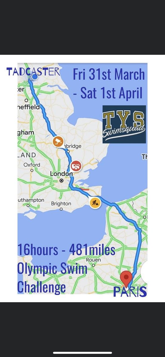 We did it! We are in Paris with half an hour to spare. Well done everyone! <a href="/TadcasterPool/">Tadcaster Pool</a> <a href="/BBCLookNorth/">BBC Yorkshire</a> <a href="/BBCSounds/">BBC Sounds</a> <a href="/yorkpress/">The Press</a> <a href="/BBCYork/">BBC York</a> <a href="/HgateAdvertiser/">Harrogate Advertiser</a>