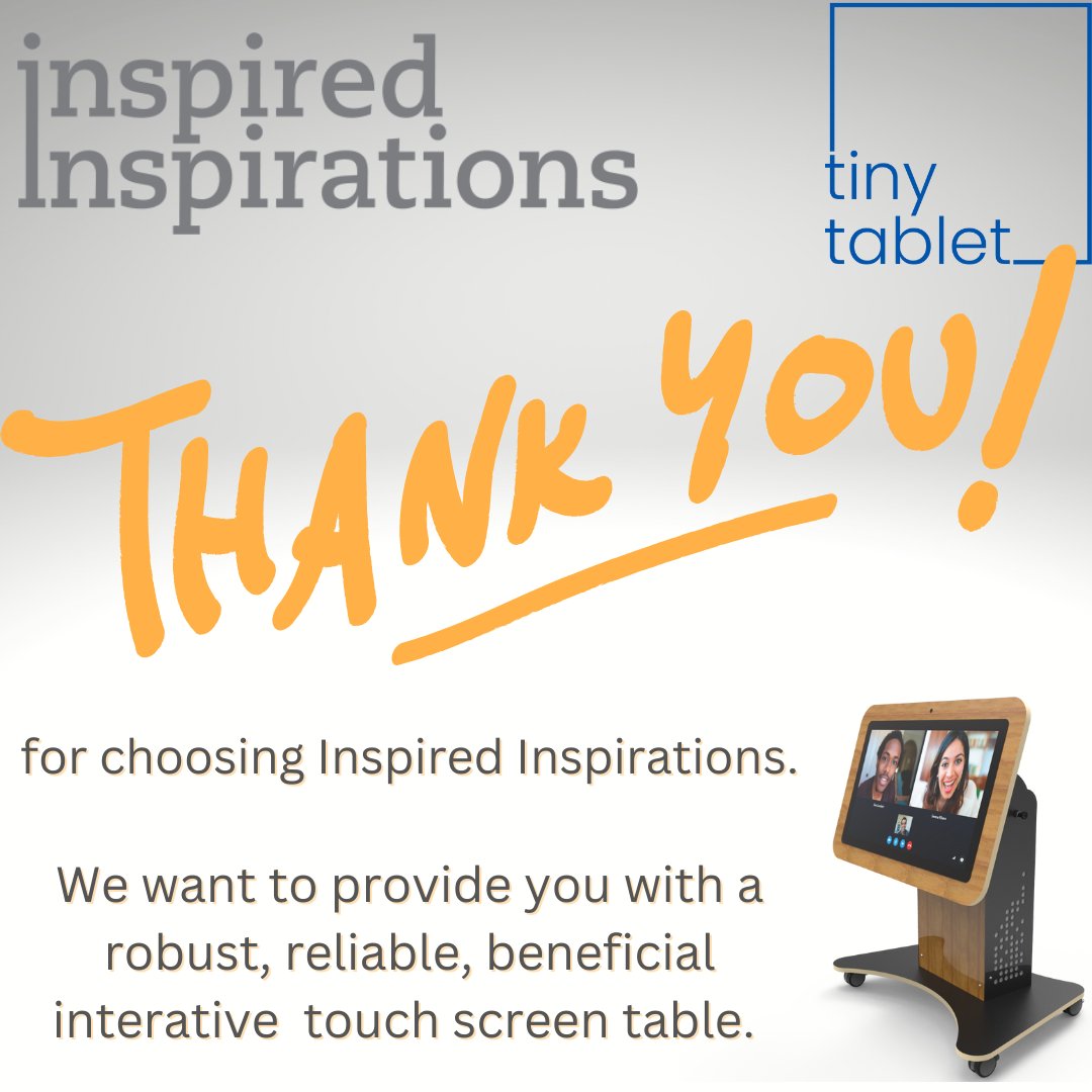 THANK YOU
Thank you for choosing Inspired Inspirations 🧡 

#sen #hospitals #nurserys #preeschools #dementiacare #activitycoordinator #alzheimerscare #carehomes #activitiesforseniors #personcentredcare #nursinghomecare #nursinghome #tinytablet #seniorcare #elderlycare #touchscree