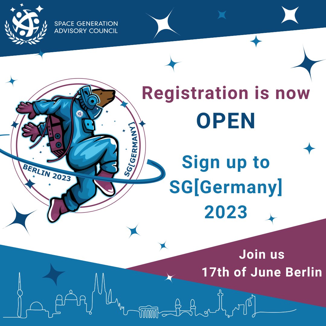 SGAC's tweet photo. Attention to all enthusiasts!
The #SGGermany2023 registration is now open: Beyond the Horizon!
Don't wait and save your ticket! First come, first served!
SGGermany2023-tickets
More information about the event is below 👇
https://t.co/o5F5KsK1Fx https://t.co/HqDlI23Mc5