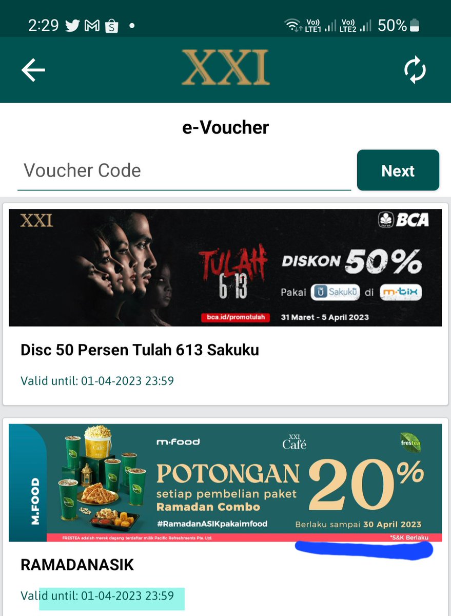 shinta tobing (@momshint) on Twitter photo Kak <a href="/cinema21/">Cinema XXI</a> <a href="/cinema21/">Cinema XXI</a>..ini tanggal promonya mana yg bener ya? Yg di banner promo atau yg ada tulisan valid until : ? Yg promo ramadhan combo pot 20% di banner sampai 30 april tp di valid until : 01 april..tolong direspon ya kak..makasih Kak <a href="/cinema21/">Cinema XXI</a> <a href="/cinema21/">Cinema XXI</a>..ini tanggal promonya mana yg bener ya? Yg di banner promo atau yg ada tulisan valid until : ? Yg promo ramadhan combo pot 20% di banner sampai 30 april tp di valid until : 01 april..tolong direspon ya kak..makasih