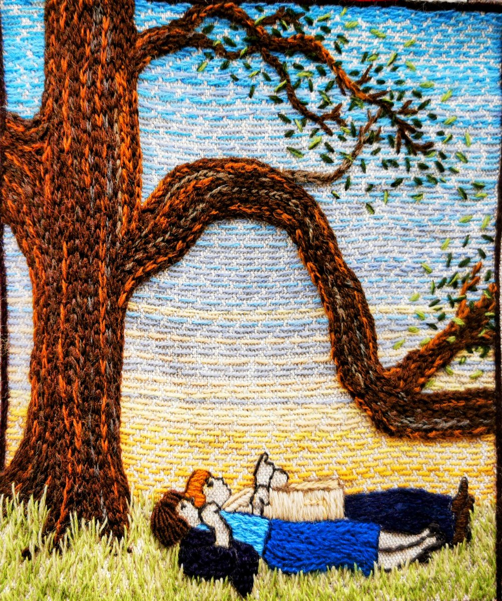 "We're clinging to the surface of this planet while it spins through space at a 1000 miles an hour held only by the mystery force called gravity... Don't stop dancing or you'll fall off!" #GregorysGirl highlight at the brilliant <a href="/GreatTapestrySc/">The Great Tapestry of Scotland</a> with @FeeConn 💖🧵🔎