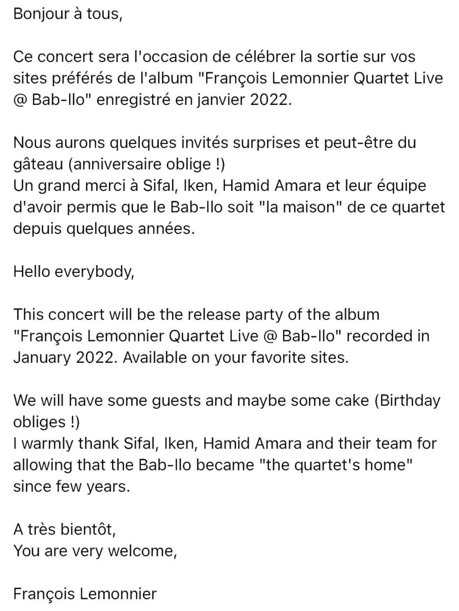 francoislem's tweet photo. CE SOIR ! TONIGHT ! HEUTE ABEND ! IKVÄLL ! 
#music #livemusic #concert #Concerts #CultureDaily #culture #ArtistOnTwitter #Jazz #jazzmusic #JazzDay #Showtime #art #PARIS #montmartre #Breaking_News #TodayNews #Now #ComeTogether #come #cesoir #Spectacles #spectacle #1april #cool https://t.co/P3afwSDGzd