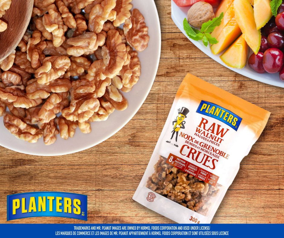 planterscanada's tweet photo. Looking for a healthy snack? A delicious snack? Why settle for one, when you can enjoy both! Snack smarter with #PlantersWalnuts and pair with favourite fresh fruits.

#SmartSnacking #PlantersCanada https://t.co/ZOYXaqpUWp