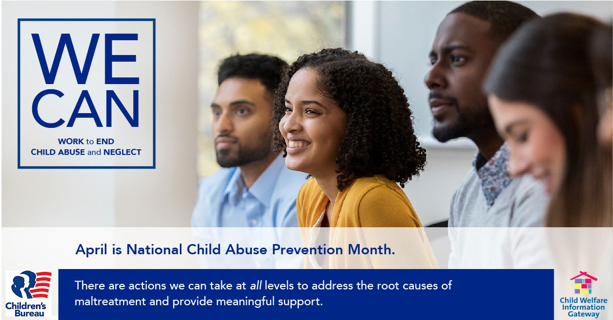 ChildWelfareGov's tweet photo. It’s April, so that means it’s #ChildAbusePreventionMonth! Join the Children’s Bureau and @ChildWelfareGov in raising awareness about the transformational ways we can work together to preserve and support families. https://t.co/Uoptxe4txL