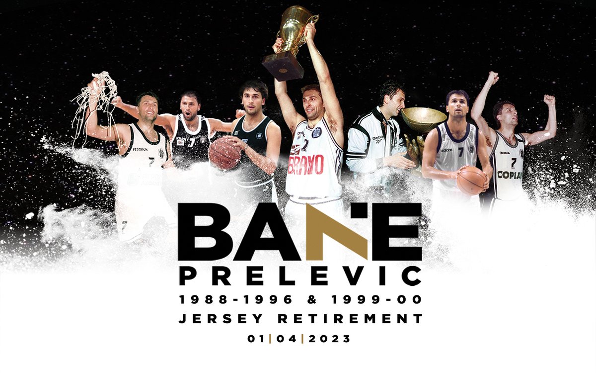 PAOK_FC's tweet photo. It's Bane's Day today! 
Σήμερα η οικογένεια του ΠΑΟΚ τιμά τον Μπάνε Πρέλεβιτς! Ένας από τους κορυφαίους αθλητές της ιστορίας του Συλλόγου μας! 
Στις 18:30 στο Παλατάκι! #PAOKFamily 
@PAOKbasketball https://t.co/2EIT7u9XLZ