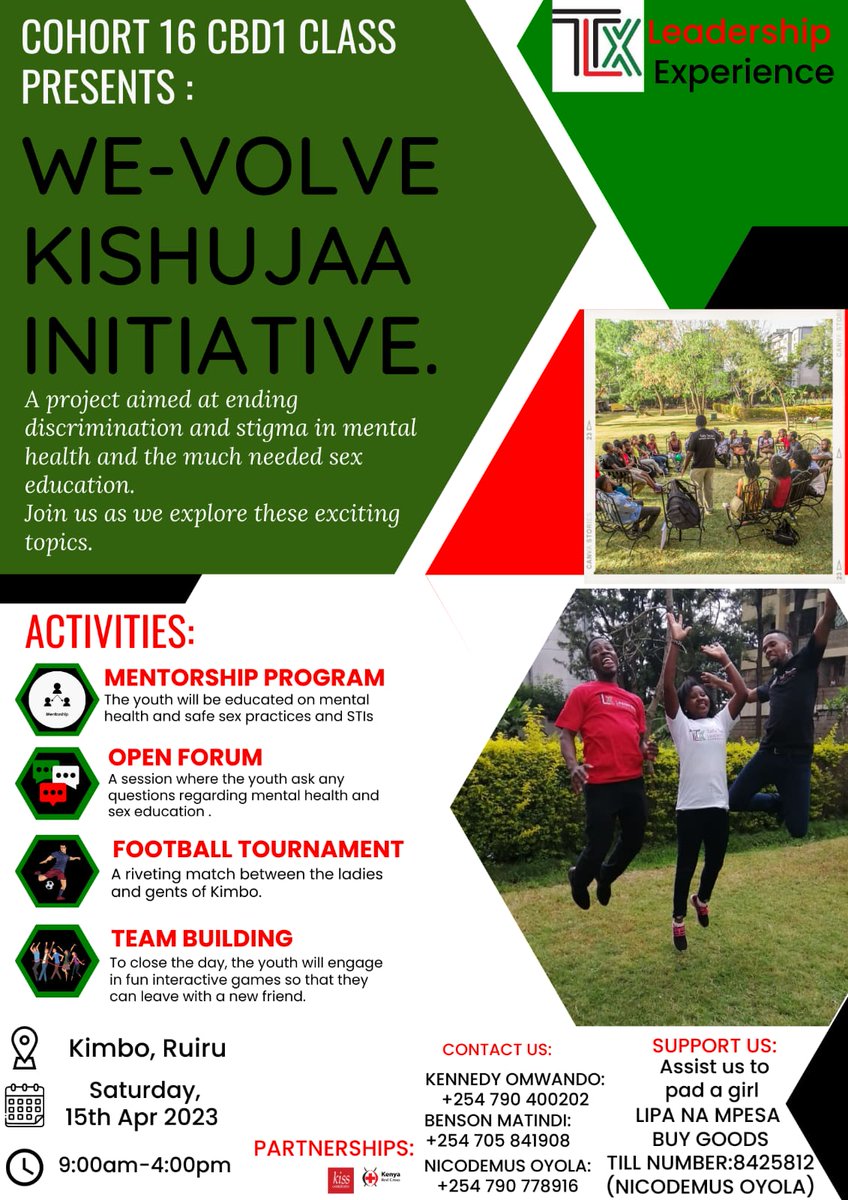 tylerrwayne's tweet photo. My team and I will be holding  a football  tournament in Kimbo,Ruiru. The project is aimed at ending  discrimination  and stigma in mental health and sex education. If you can help this course in anyway ata attending  tu, please  feel free to reach out.
@TLXKenya https://t.co/GdKSwETyXk