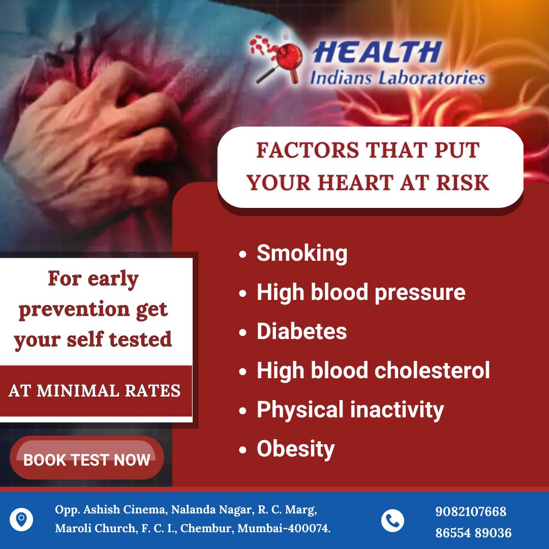 health_indians's tweet image. FACTORS THAT PUT YOUR HEART AT RISK

To Book Your Health Checkup
Contact Us : 9082107668 / 86554 89036
#heart #heartriskfactors #heartrisks #smooking #highbloodpressure #diabetes #highbloodcholesterol #physicalinactivity #obesity #indianshealth #healthindianslaboratories