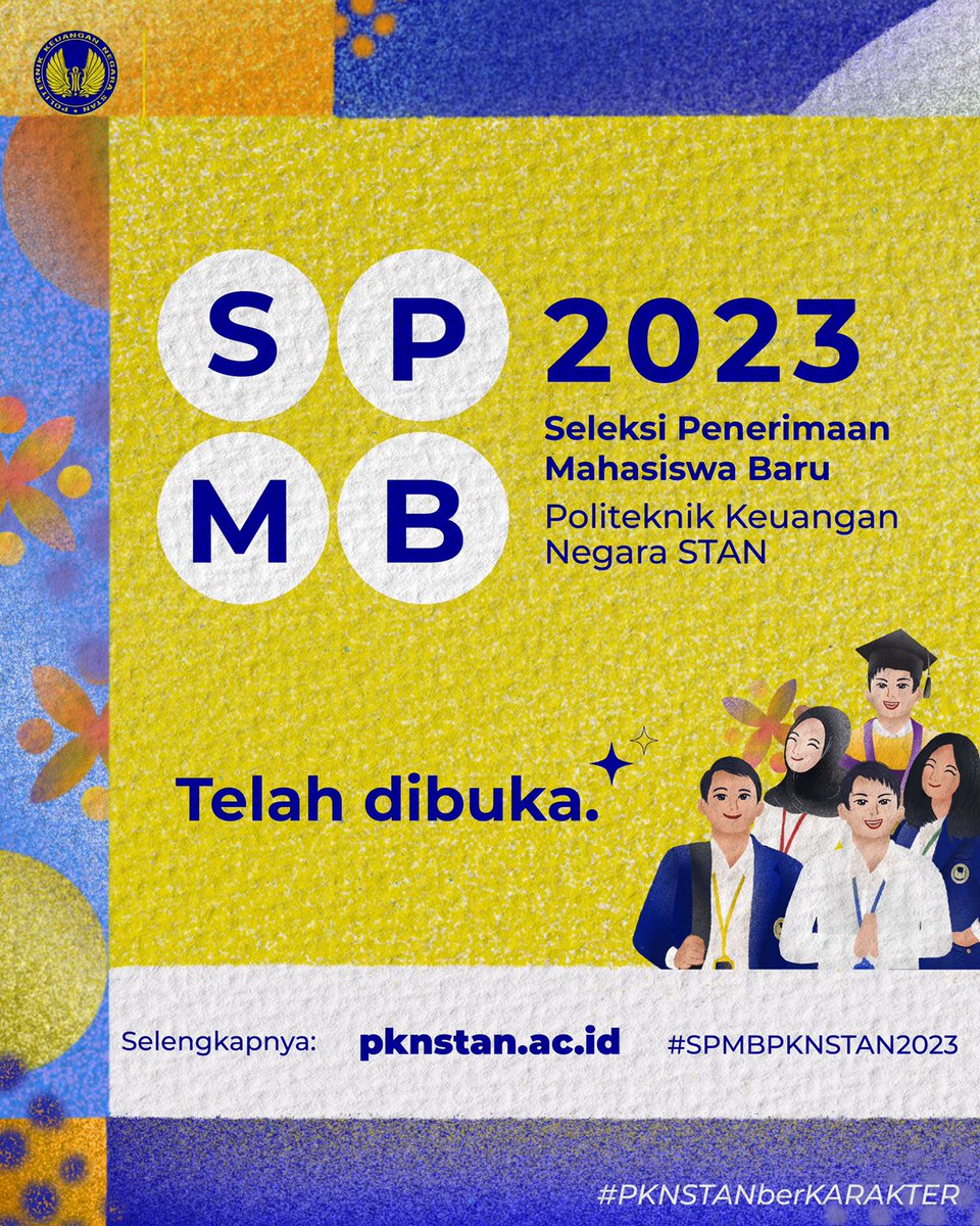 Seleksi Penerimaan Mahasiswa Baru PKN STAN Tahun 2023 telah dibuka.

Pengumuman lengkap beserta lampirannya dapat diakses melalui tautan berikut: bit.ly/SPMBPKNSTAN2023

Sudah siap menjadi bagian dari PKN STAN?

Kami tunggu, ya! 😉
