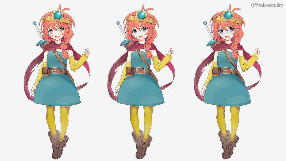 「<ネタばらし❹>転生勇者ユニ。ドラクエ3の勇者をオマージュ。勇者っぽいキャラデザ」|ユニちゃんズコネクト！Re:Dive非公式のイラスト