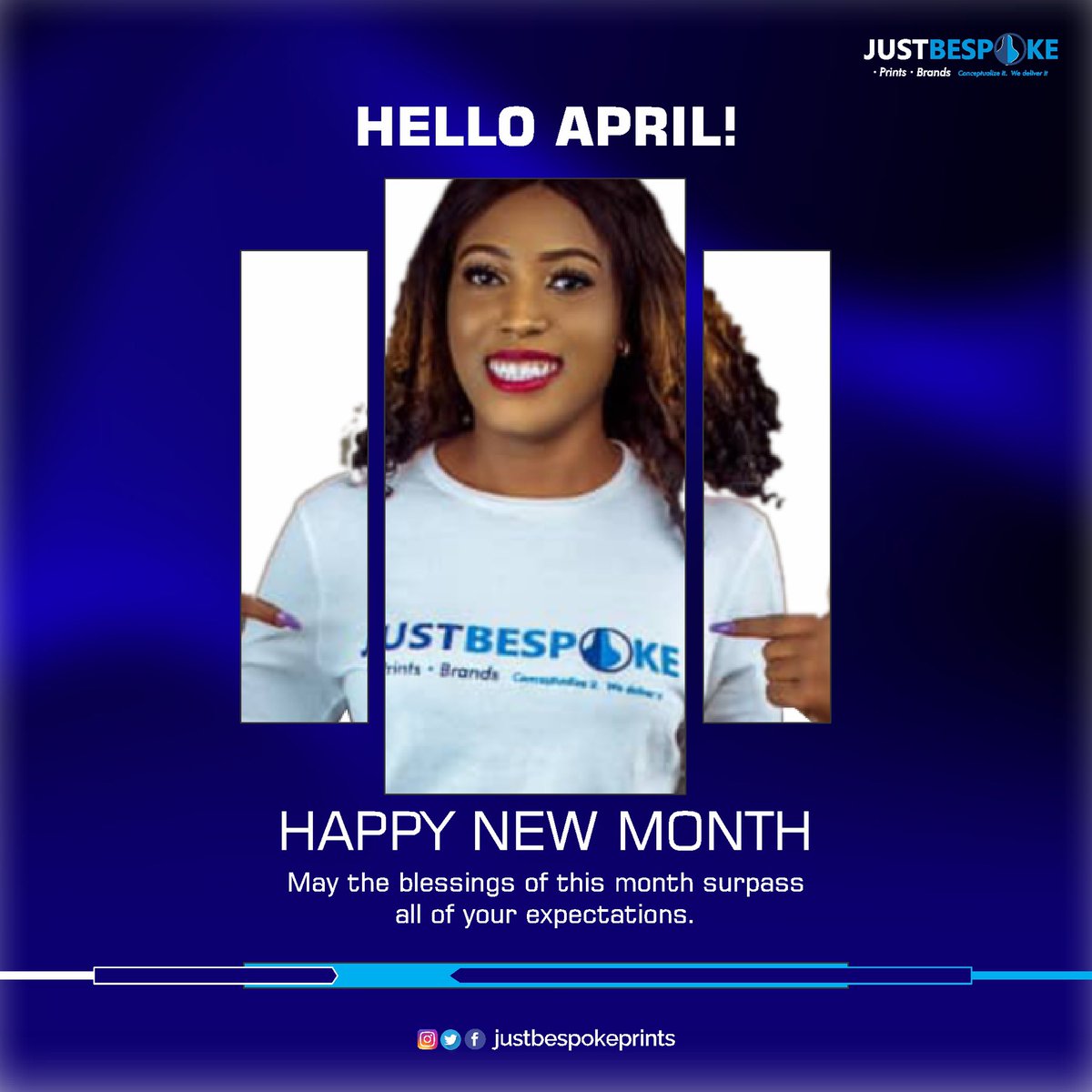 JustbespokeP's tweet photo. Hello APRIL 💫 
Happy New Month! 🥰
#Newmonth #April #April1st  #prints #brands  #design https://t.co/uc6b2gs9Pg