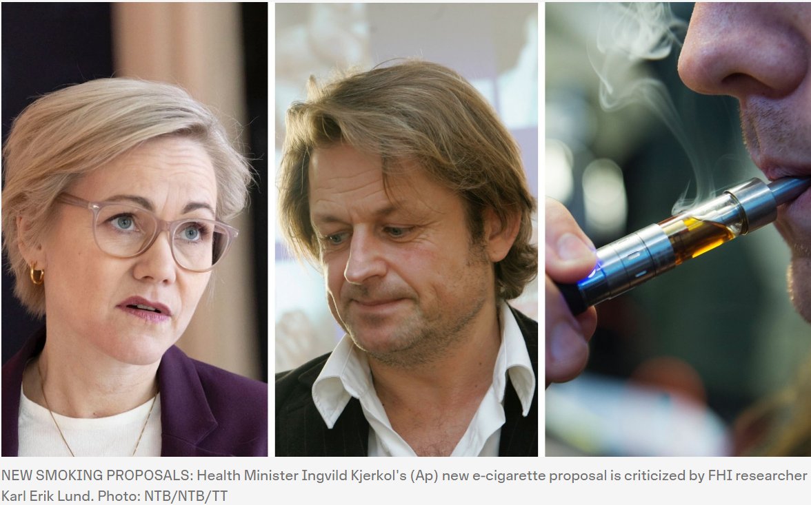 NORWAY

"Kjerkol wants to ban flavored e-cigarettes: Gets strong warning from researcher"

An article featuring <a href="/LundKarl/">Karl Erik Lund</a>, Google translated to English here:

www-nettavisen-no.translate.goog/e-sigaretter/r…