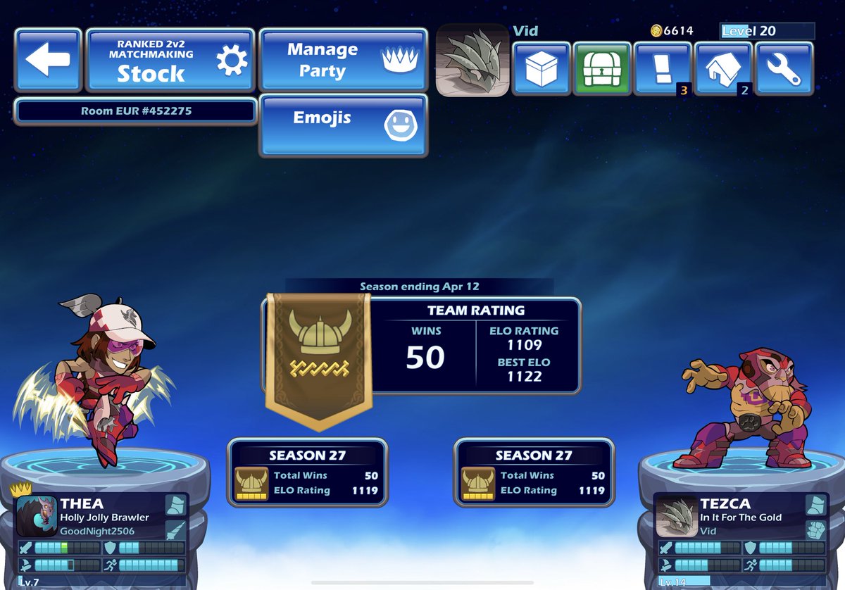 panikkarr's tweet photo. Not me and @Nehalika10 casually clocking 50 wins together in @Brawlhalla . Time for @ProBrawlhalla? 😂 https://t.co/r13SUbL2XH