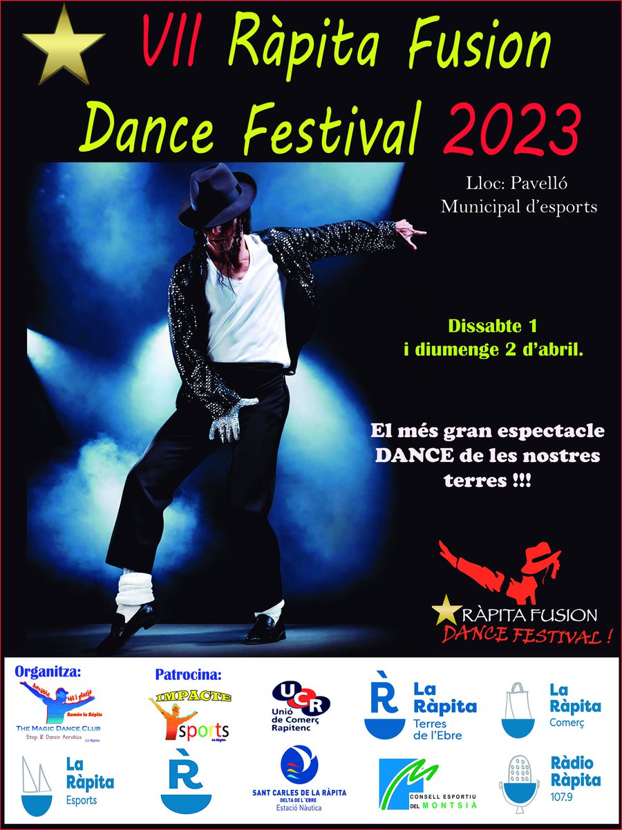 Aquest cap de setmana, a #laRàpita, música, esport i dansa al pavelló poliesportiu, amb una nova edició de #RàpitaFusionDanceFestival. Xalareu!

#CulturaRàpita23 

<a href="/ajlarapita/">Ajuntament de la Ràpita</a>