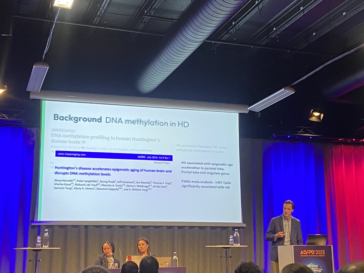 Dementia Genomics Team (@dementia_omics) on Twitter photo A fantastic talk by <a href="/GregWheildon/">greg wheildon</a> on DNA methylation in Huntington’s disease at #ADPD2023 this morning funded by <a href="/AlzheimersBRACE/">BRACE Dementia Research</a>! <a href="/uniofexeHLS/">University of Exeter Faculty of Health & Life Sci</a> <a href="/adpdnet/">AD/PD - Advances in Science & Therapy</a> <a href="/ExeterNeuro/">Exeter Neuroscience</a> <a href="/katielunnon/">Professor Katie Lunnon</a> A fantastic talk by <a href="/GregWheildon/">greg wheildon</a> on DNA methylation in Huntington’s disease at #ADPD2023 this morning funded by <a href="/AlzheimersBRACE/">BRACE Dementia Research</a>! <a href="/uniofexeHLS/">University of Exeter Faculty of Health & Life Sci</a> <a href="/adpdnet/">AD/PD - Advances in Science & Therapy</a> <a href="/ExeterNeuro/">Exeter Neuroscience</a> <a href="/katielunnon/">Professor Katie Lunnon</a>