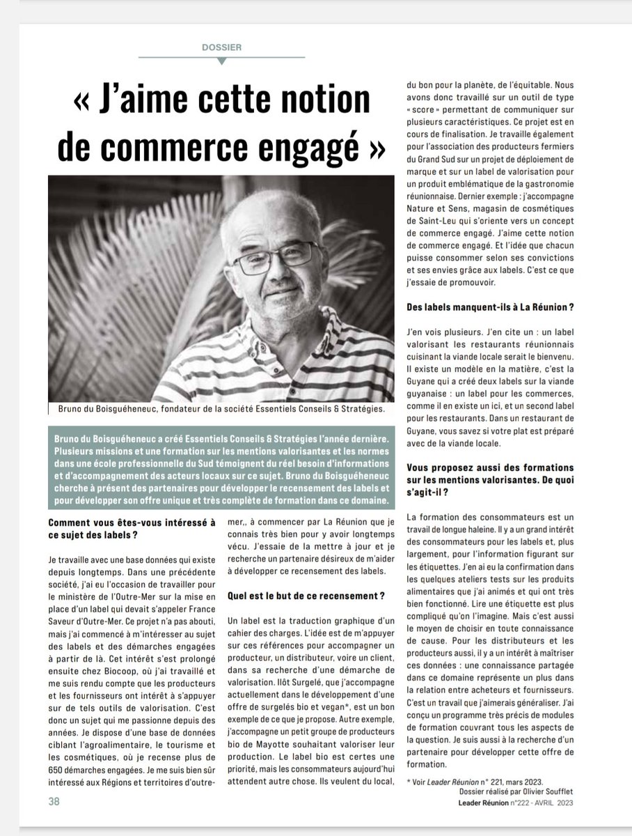 Merci à leader réunion pour cette présentation des activités d'Essentiels Conseils et Stratégie.