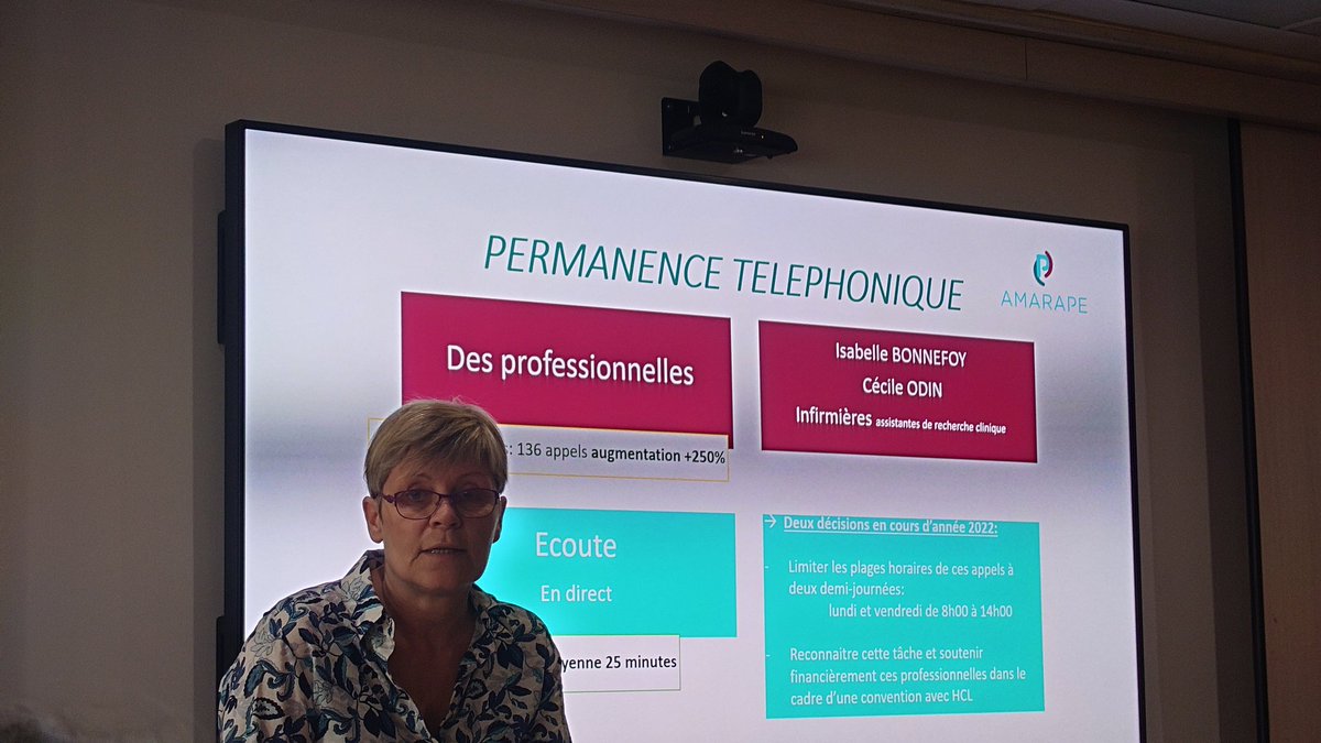 AssocAmarape's tweet photo. #AG2023 #Amarape
Présentation par Véronique Rivoire de l'activité d'écoute auprès les patients et les proches assurée par des bénévoles formés à l'écoute en lien avec @AllianceMR https://t.co/wDNNJ6BemM