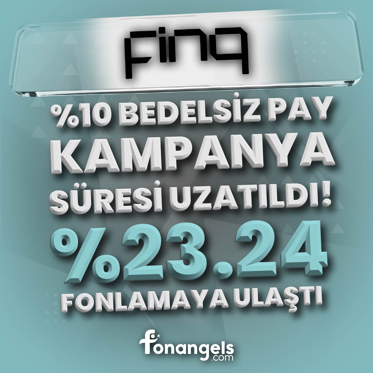 fonangelscom's tweet photo. FİNQ Yatırım Turuna devam ediyor! 📢

Finq fon kampanyasında %10 bedelsiz pay kampanya süresi 30 güne uzatılmıştır. 18.04.2023 saat 23:59'a kadar Kredi Kartı veya EFT yoluyla yatırım yapanlara %10 fazladan pay verilecektir.

#fonangels #finq #startup #kitleselfonlama #fonlama #girişimcilik #teknoloji #yatirimci