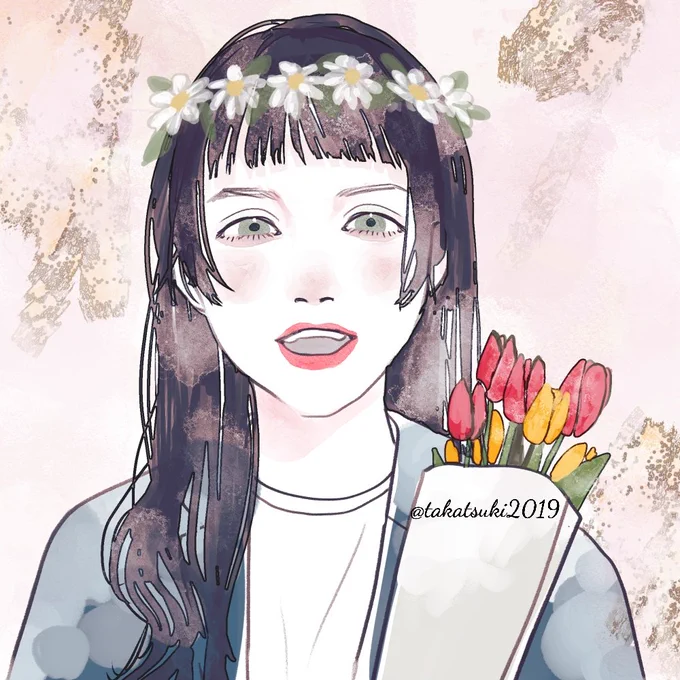 見つめ直し期間中に描いてるもの!まずはお顔(∵)#イラスト 