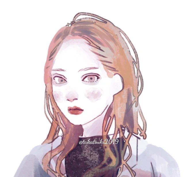 見つめ直し期間中に描いてるもの!まずはお顔(∵)#イラスト 