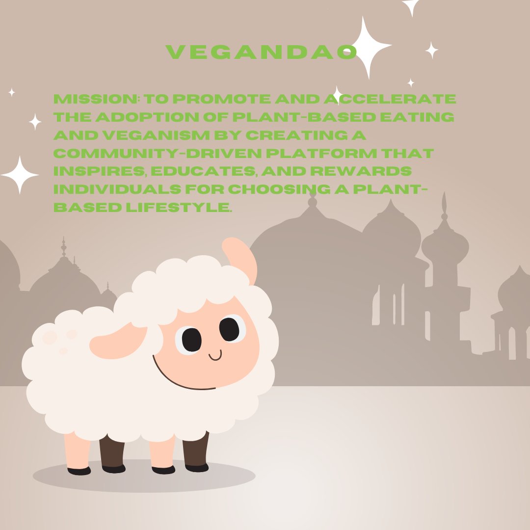 VeganDAO is coming
#VeganDAO #PlantBasedEating #Veganism  #Health #Innovation #Inclusivity #Blockchain #NFTs #HealthyLiving #HealthyPlanet #EcoFriendly #GoVegan #PlantBasedRecipes #Foodies #HealthyEating #EthicalLiving #SocialImpact #Decentralization #DAO #Cryptocurrency