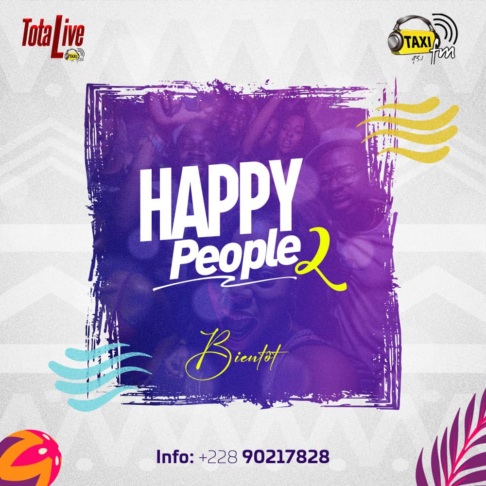 ⭕Happy People2 approche avec une journée remplie d'activités amusantes pour tous. 
😊
Préparez-vous à vivre une journée inoubliable !

#Happypeople2 
#Totallive
#TaxiFm 93.1fm
<a href="/radiotaxifmtogo/">Radio Taxi Fm Togo</a>