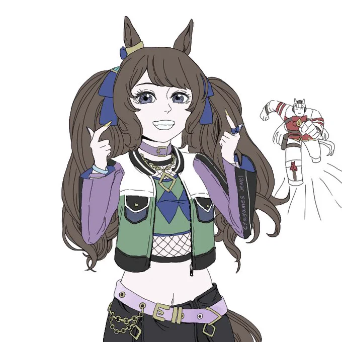 トーセンジョーダンとゴールドシップ描きました 