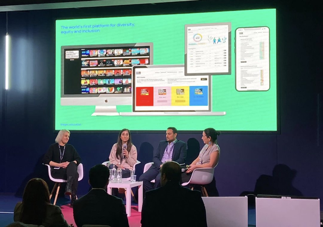 Leaders need to tap in to the right people to make a difference. Inspiring to hear  @Cognassist,  @zaharachowdhur2 @NicolePonsford talk so passionately about how they are changing the narrative with #DEI in schools. Thank you @GECCollect for including me in your panel!
#Bett2023