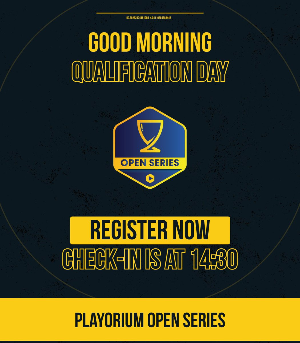 It's D-day for the 2nd qualification of the Playorium Open Series.

Key moments of the day: 
🚨 Check-in at 2:30 pm 
🎮 Tournament starts at 3:01 pm

You can still register until 2:30 pm 👉 bit.ly/PlayoriumOpenS…